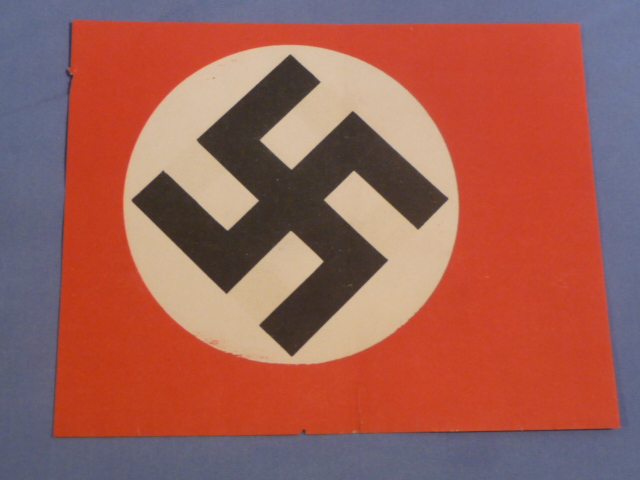 Original Nazi Era German Paper Party Rally Flag, UNUSED!