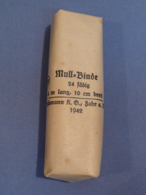 Original WWII German 1942 Dated Small Bandage, Mull-Binde