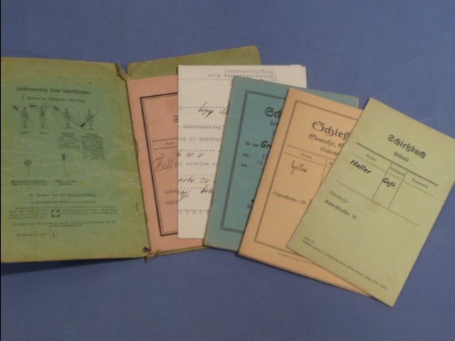 Original WWII German Soldier's Schie�buch (Shooting Book) Set, FIVE BOOKS!