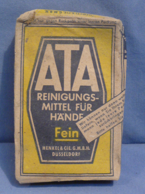 Original WWII German ATA Brand Washing Soap, R.Pfg. Priced!