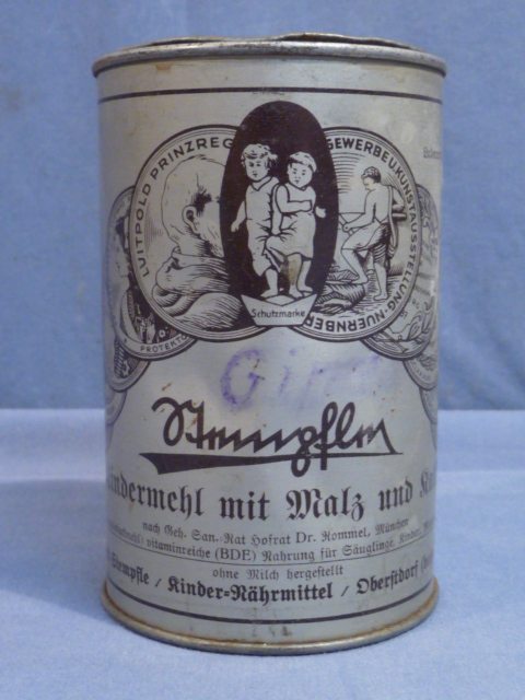 Original WWII Era German Tin for Children's Flour, Kindermehl mit Malz und Kalk