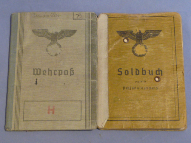Original WWII German Soldbuch and Wehrpa� to same Soldier, PLUS