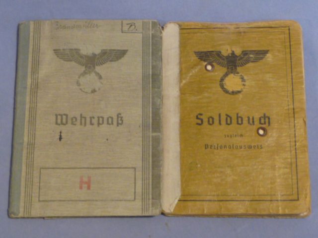 Original WWII German Soldbuch and Wehrpa to same Soldier, PLUS