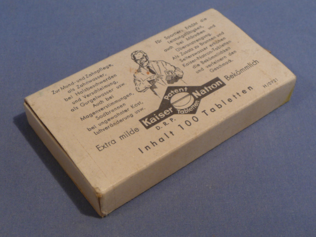 Original WWII Era German Full Box of Kaiser Soda Tablets, Kaiser Natron Tabletten