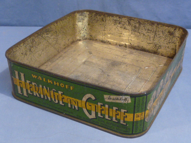 Original 1935 German Large Tin for Herring in Jelly, Heringe in Gelle