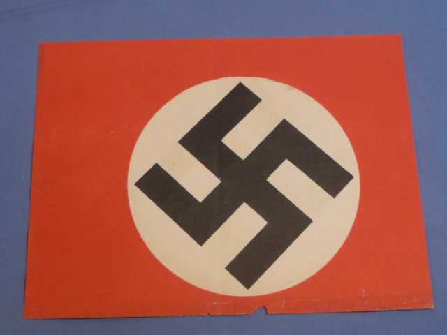 Original Nazi Era German Paper Party Rally Flag, UNUSED!