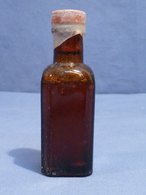 Original WWII German Medical Glass Bottle w/Sealed Cap