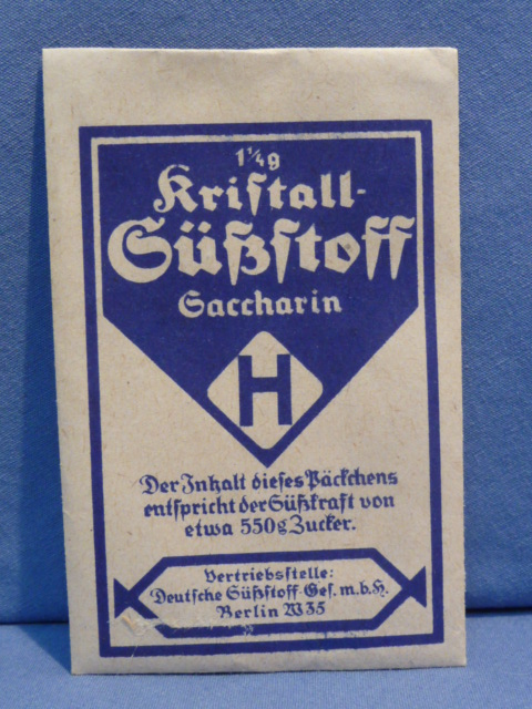 Original WWII Era German Blue Packet of Saccharin