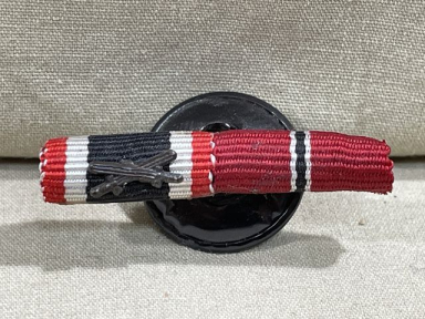 Original WWII German 2-Place Lapel Button Hole Ribbon Bar  UNISSUED