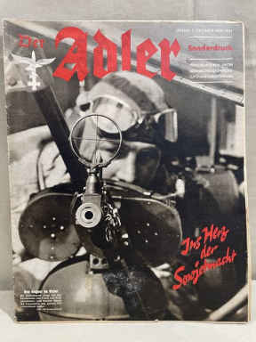 Original WWII German Luftwaffe Magazine Der Adler, October 1941