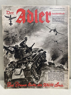 Original WWII German Luftwaffe Magazine Der Adler, August 1941