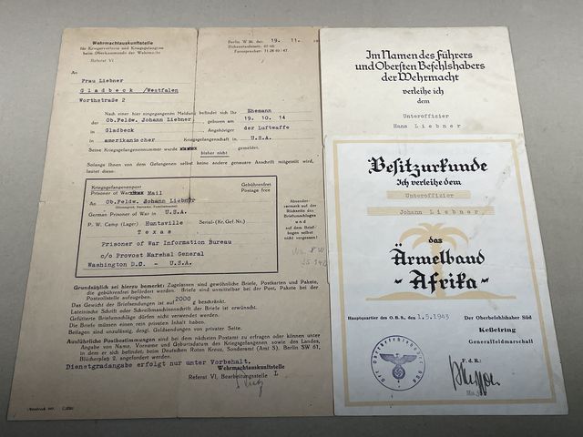 Bunker Militaria: Original WWII German Luftwaffe Cuff Title