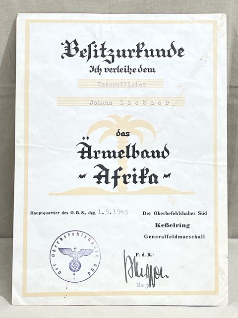 Bunker Militaria: Original WWII German Luftwaffe Cuff Title