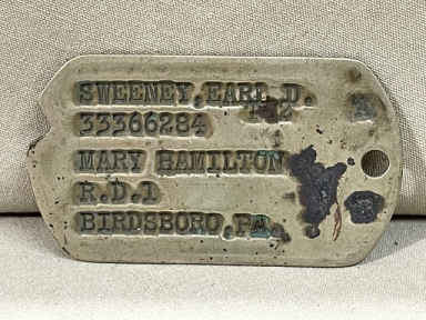 Original WWII US GI Next-Of-Kin Dog Tag