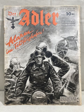 Original WWII German Luftwaffe Magazine Der Adler, January 1941