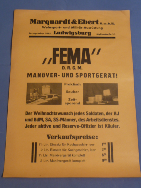 Original Pre-WWII German FEMA Advertisement Poster