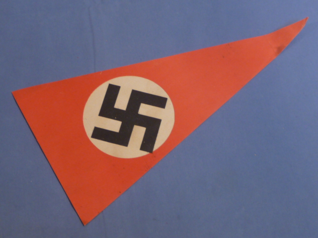 Original Nazi Era German Paper Party Rally Pennant Flag