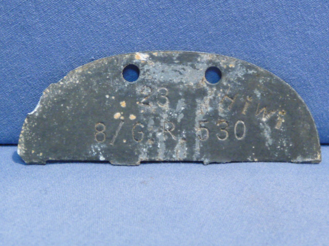 Original WWII German 1/2 ID Tag (Erkennungsmarke), Hiwi Grenadier Regiment 530