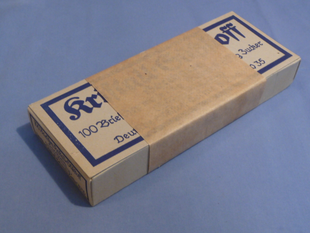 Original WWII Era German Box of Saccharin Packets, Blue & Yellow