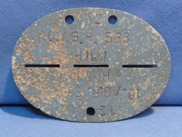 Original WWII German ID Tag (Erkennungsmarke), Hiwi Grenadier Regiment 533