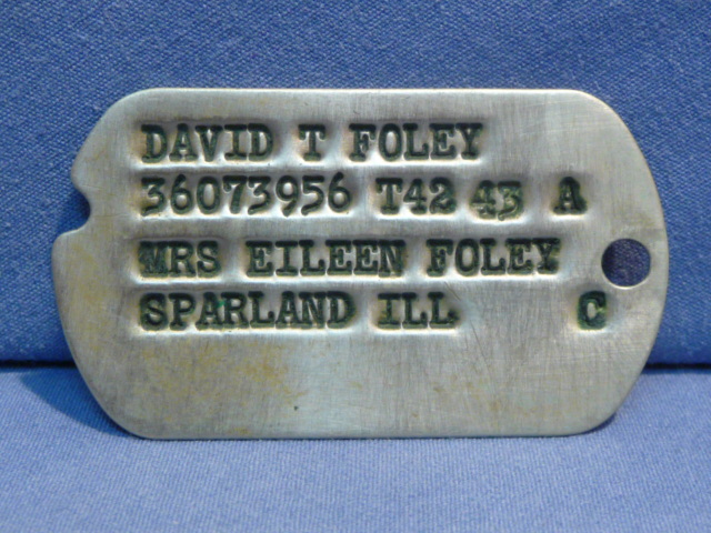 Original WWII US GI Next-Of-Kin Dog Tag