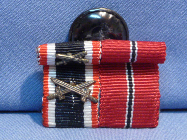 Original WWII German Two-Position Ribbon Bar AND Button Hole Bar SET!