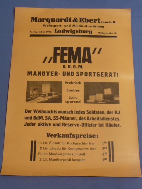 Original Pre-WWII German FEMA Advertisement Poster