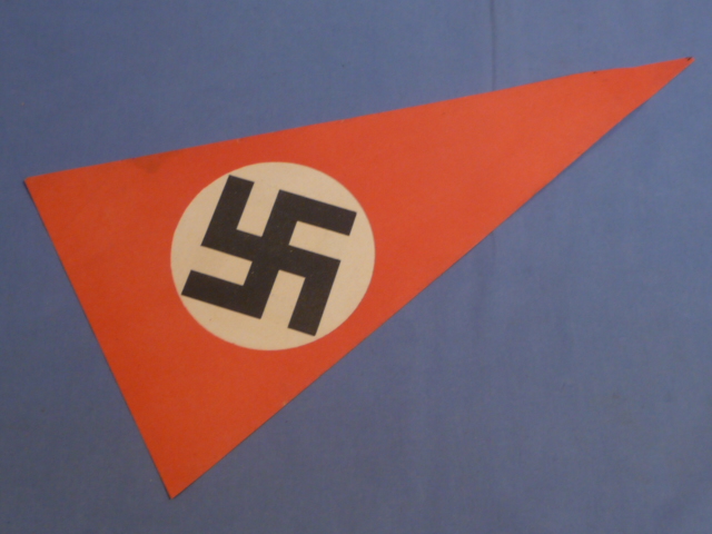 Original Nazi Era German Paper Party Rally Pennant Flag