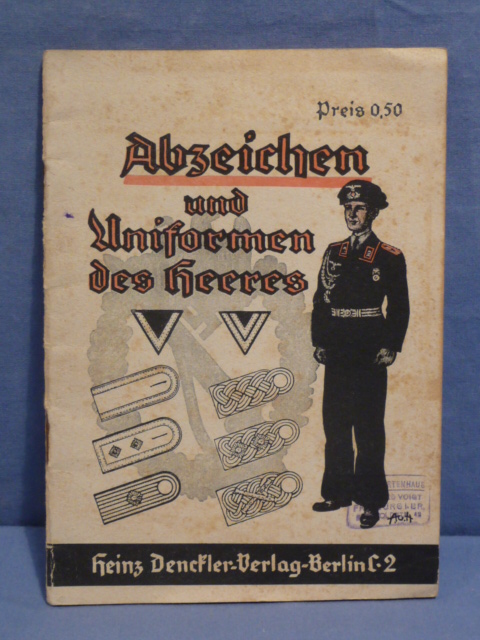 Original WWII German Pocket Book, Insignia and Uniforms of the ARMY