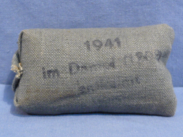 Original WWII German Soldiers Small 1st Aid Bandage, Made in Occupied Holland!