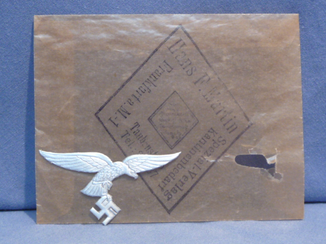 Original WWII German Luftwaffe Eagle Letter Closer w/Original Glassine Envelope