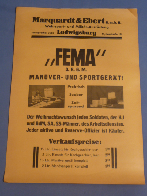 Original Pre-WWII German FEMA Advertisement Poster