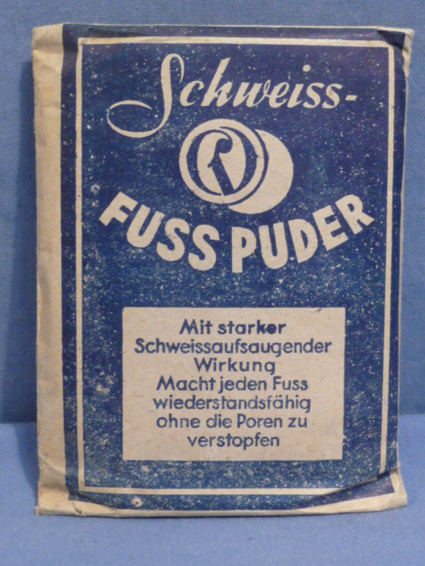 Original Nazi Era German Schweiss-Foot Powder Packet, FUSS PUDER