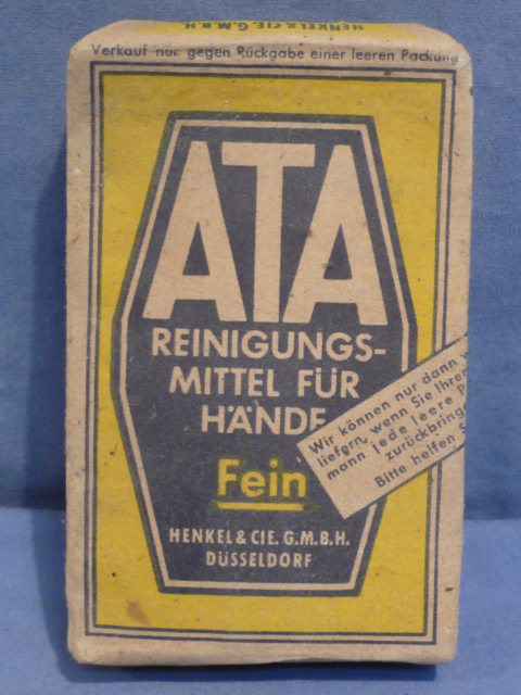 Original WWII German ATA Brand Washing Soap, R.Pfg. Priced!