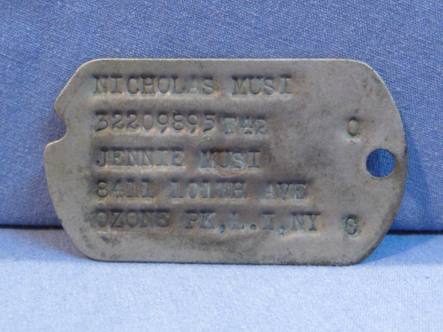 Original WWII US GI Next-Of-Kin Dog Tag