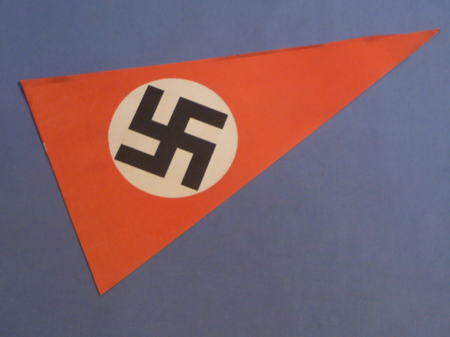 Original Nazi Era German Paper Party Rally Pennant Flag