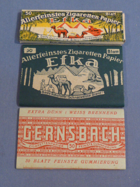 Original WWII German Set of 3 Packs of Cigarette Papers