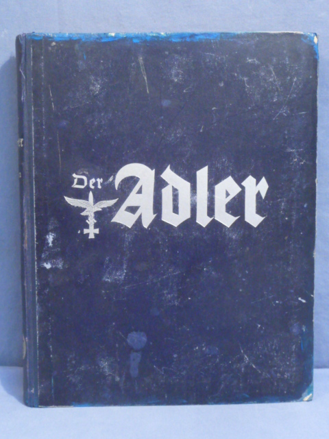 Original WWII German Bound Der Adler (Luftwaffe) Magazine Book, 1942