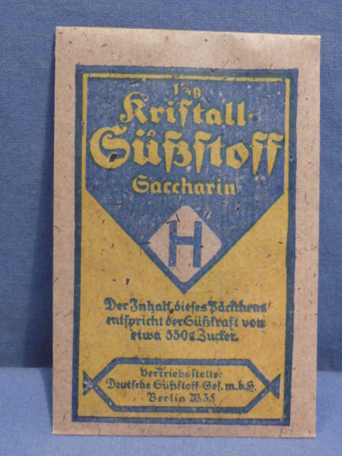 Original WWII Era German Blue & Yellow Packet of Saccharin