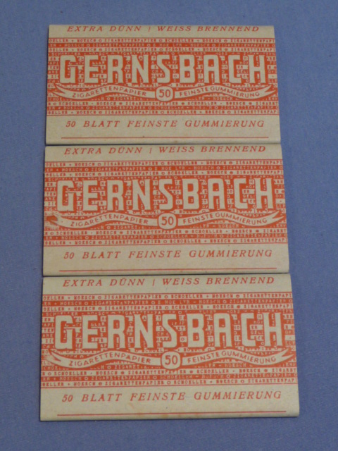 Original WWII German Set of 3 Packs of GERNSBACH Cigarette Papers