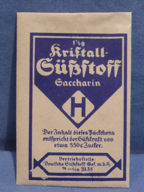 Original WWII Era German Blue Packet of Saccharin