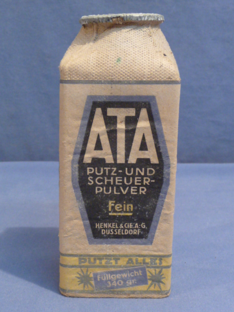 Original WWII Era German ATA Brand Dish Washing Powder, PUTZ UND SCHEUERPULVER
