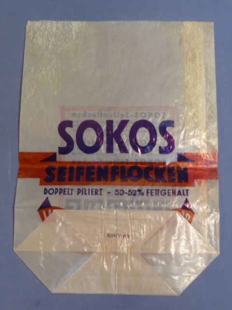 Original WWII Era German Glassine Sack for SOKOS Soap Flakes, SEIFENFLOCKEN