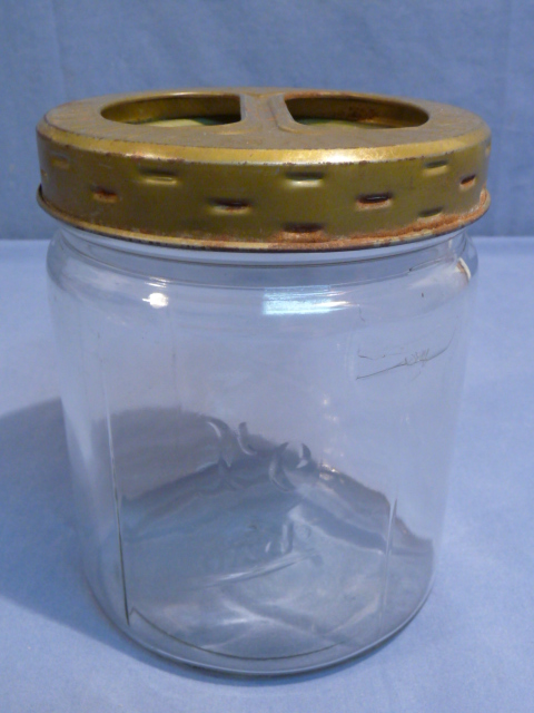 Original WWII Era German Glass Jar with Air-Tight Metal Lid