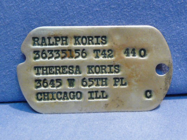 Original WWII US GI Next-Of-Kin Dog Tag