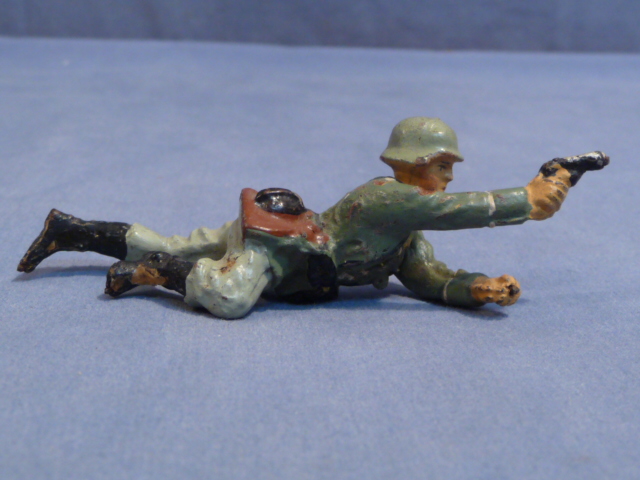 Original Nazi Era German Prone Toy Soldier Firing Pistol