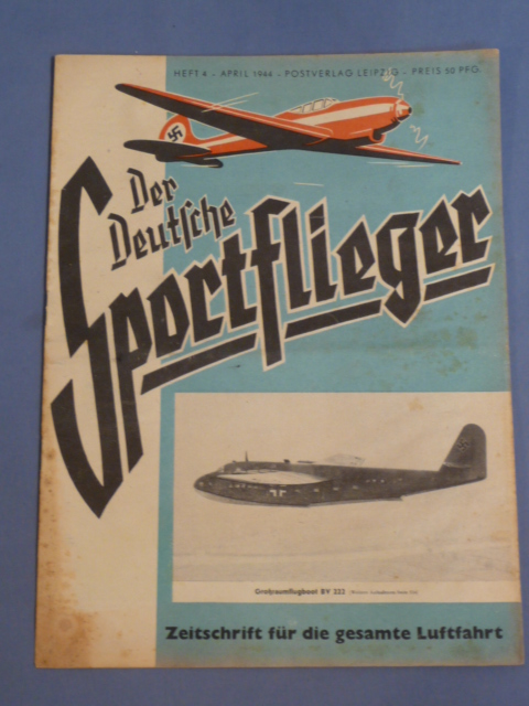 Original WWII German Sport Flyer Magazine, Der Deutsche Sportflieger
