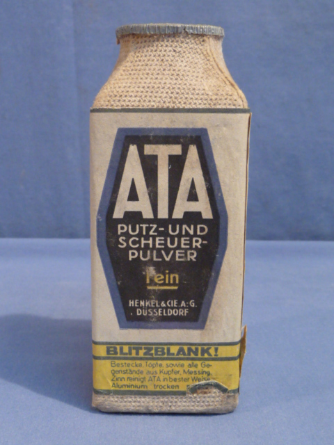 Original WWII Era German ATA Brand Dish Washing Powder, PUTZ UND SCHEUERPULVER