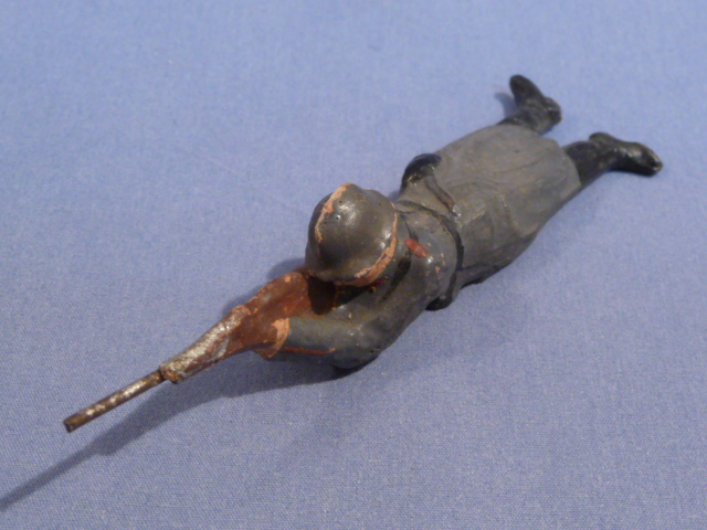 Original Nazi Era German French Toy Soldier Prone Firing Rifle