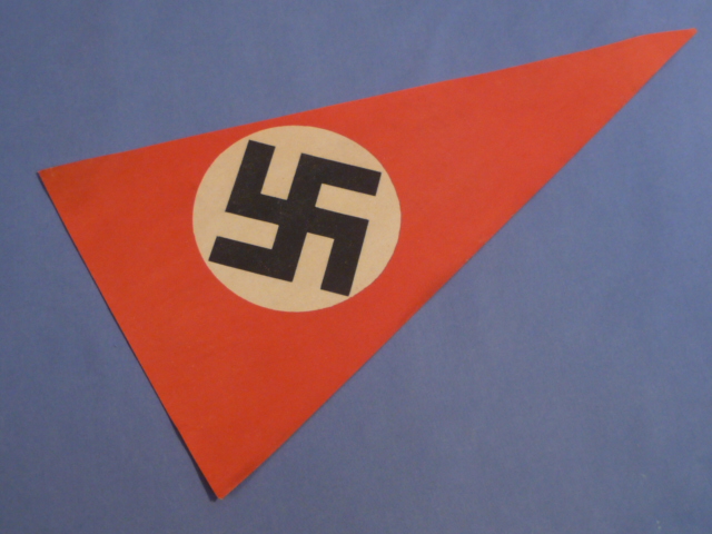 Original Nazi Era German Paper Party Rally Pennant Flag